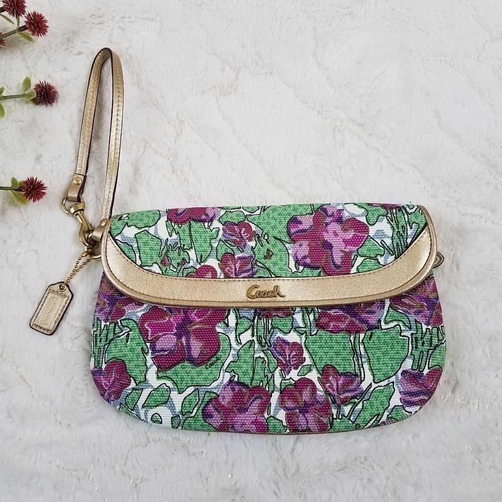 Coach Floral Wristlet Wallet